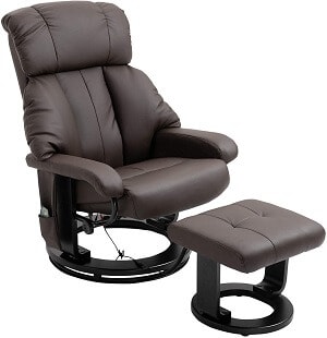 3.HOMCOM PU Leather Massage Swivel Recliner Chair