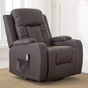 6.Comhoma Leather Recliner Chair Modern Rocker