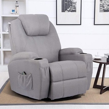 4. Esright Grey Fabric Massage Recliner Chair