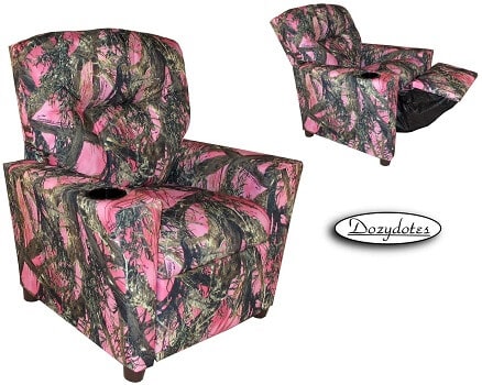 Dozydotes Cup Holder Recliner in Pink Camouflage